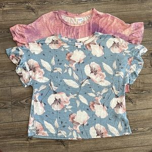 Bundle 2 LulaRoe Dahl Crop Tops - Size XS
